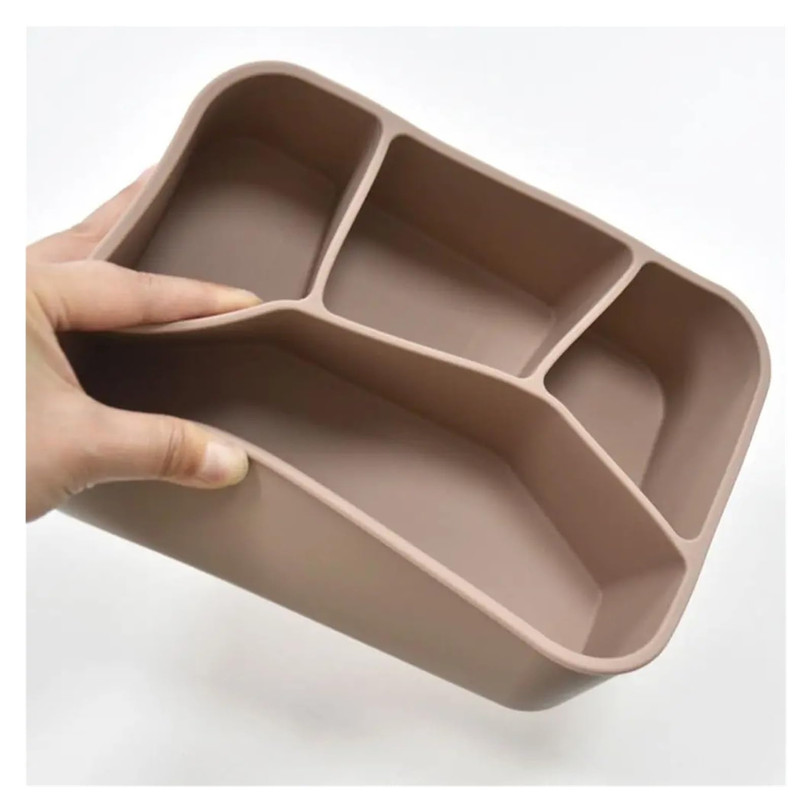 Silikon-Lunchbox Unterteilte Lunchbox aus Silikon, Frischhalte- und auslaufsicherer Vorratsbehälter for Lebensmittel, versiegelte Snackbox mit großer Kapazität Zur Aufbewahrung(Red)