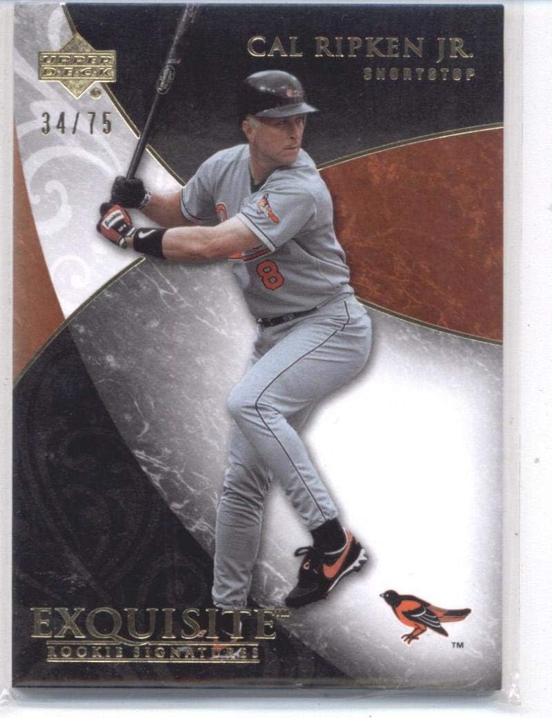 2007 Exquisite Collection Rookie Signatures Gold #18 Cal Ripken Jr. Orioles (Upper Deck) MLB Baseball Card /75 NM-MT