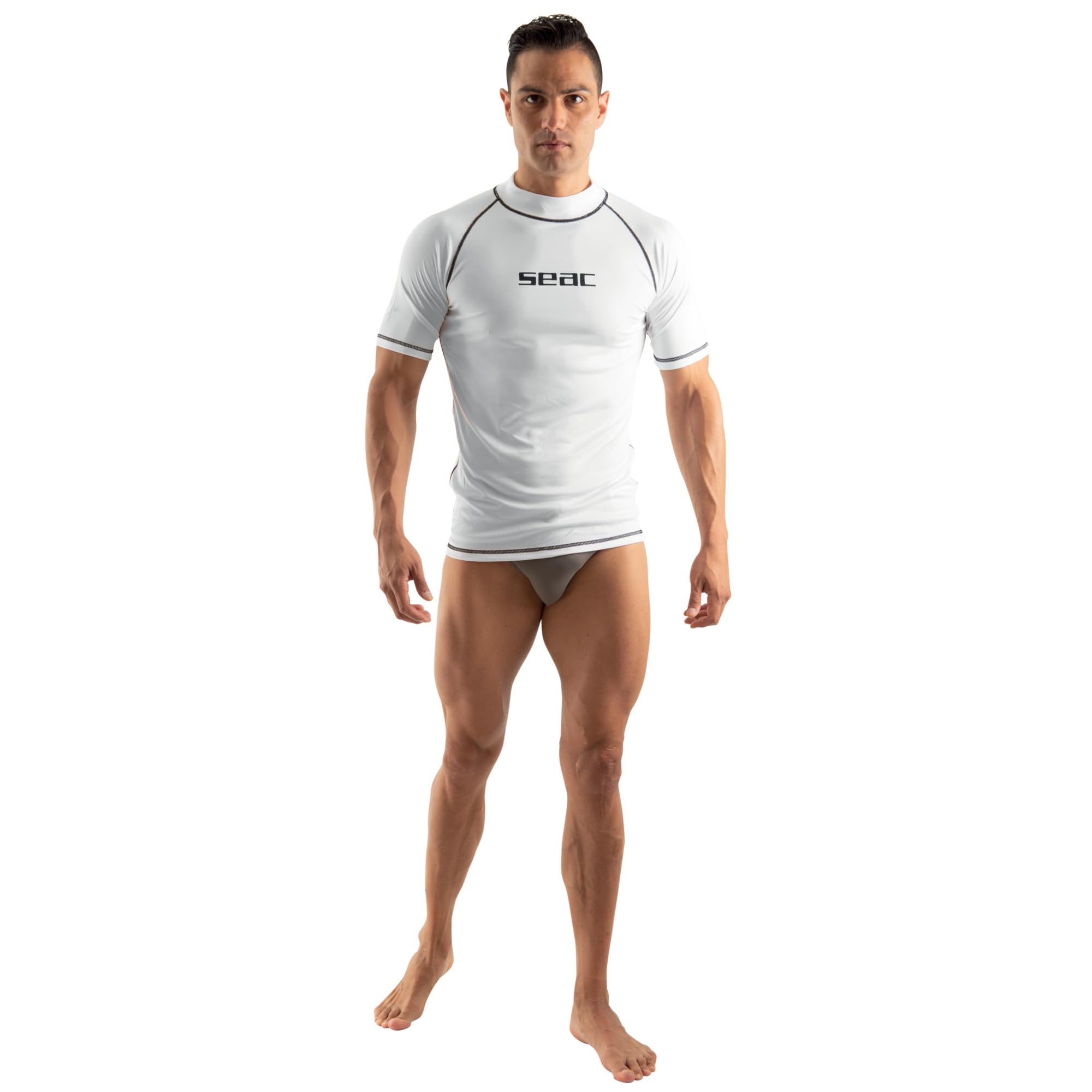 Seac T-Sun Short Man, Maglia Protettiva Rash Guard per Snorkeling e Nuoto Anti UV - 3