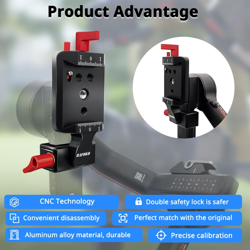 RS3 Verticale Montare,Giunto Gimbal Telecamera Piatto Orizzontale Verticale Soluzione Compatibile per DJI Ronin S3/Ronin S3 PRO per Fotocamera YouTube Tiktok Video Riprese Verticali Estese