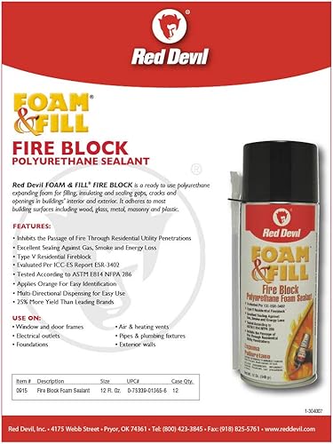 Miniatura 4 de Red Devil 0915 - Sellador de espuma de poliuretano expandible 12 onzas naranja paquete de 1 unidad