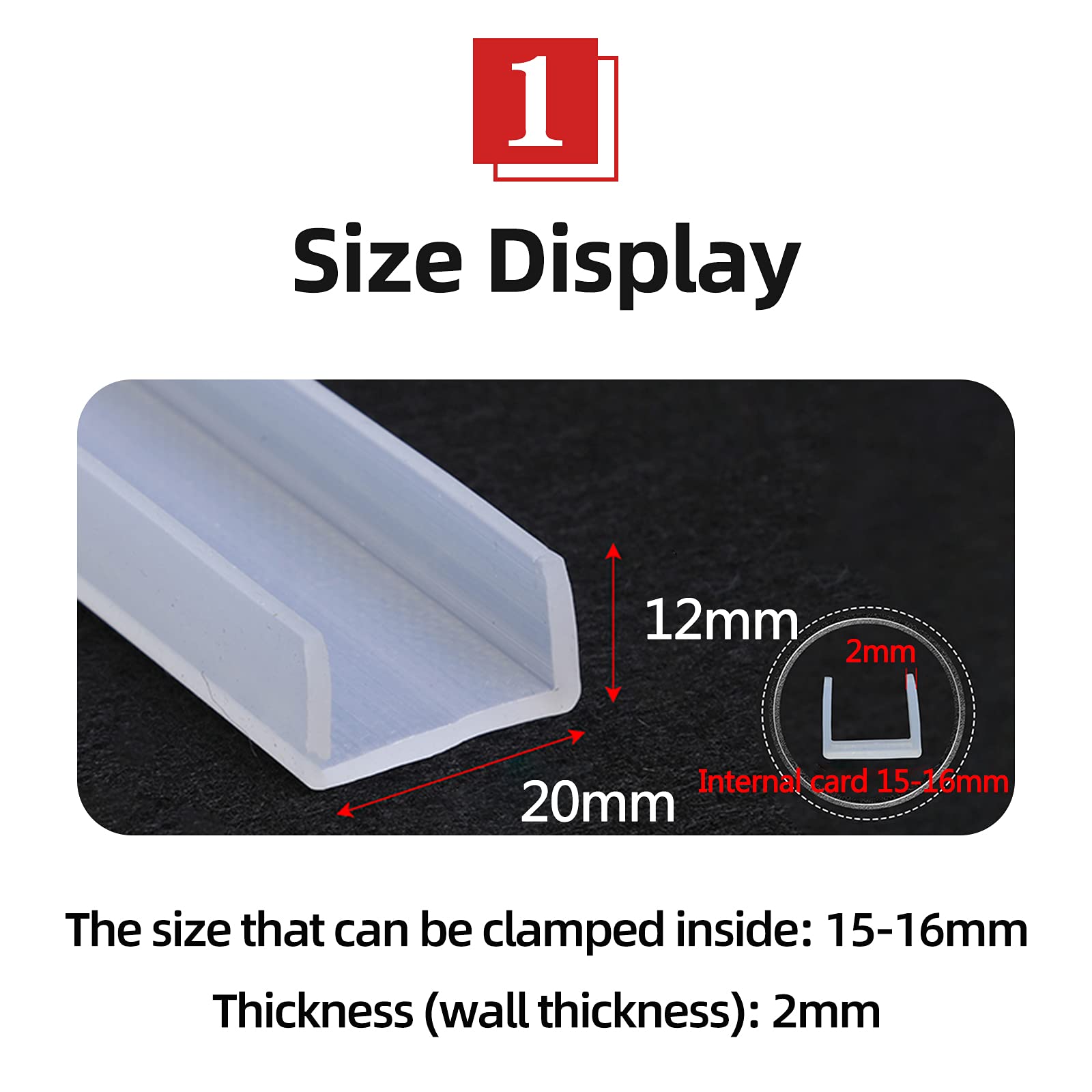 Guarnizione In Gomma A U Trasparente - 5 Metri, 15x12mm, Per Bordi E Sigillature - Foto 5