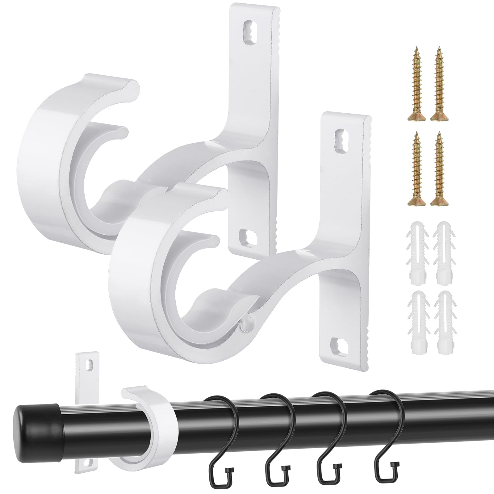 2 Stuck Vorhanghalter Halterung,Edelstahl stangenhalterung,gardinenstange Halterung Wand Kleiderstangen Halterung Schrank Schrankrohr Edelstahl für Schrank,Kleiderschrank,Duschvorhang-Silber