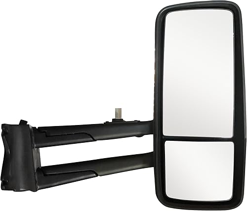 Espejo lateral de repuesto para Kenworth T680 T880 W990 con cubierta negra, lado derecho del pasajero para 2014 2015 2016 2017 2018 2019 2020 2021