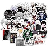 50 Pcs Tokyo Ghoul Stickers Tokyo Ghoul Anime Decals for Water Bottle Hydro Flask Laptop Luggage Car Bike Bicycle Waterproof Vinyl Stickers Pack
