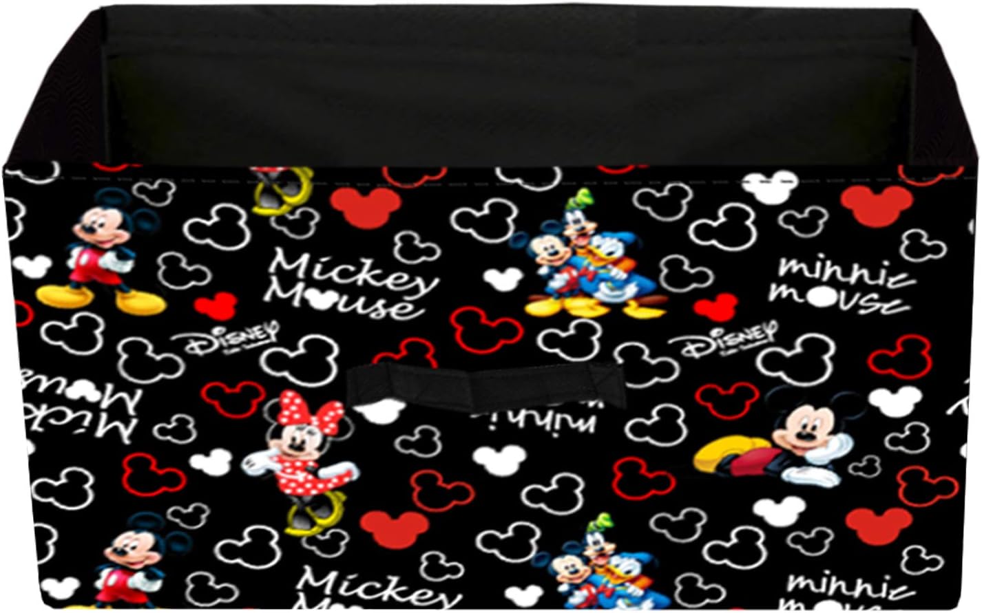 Kuber Industries Fabric Clothing Storage Box|Toy Box Storage For Kids|Foldable Storage Box|Disney Mickey Mouse Print (Black)