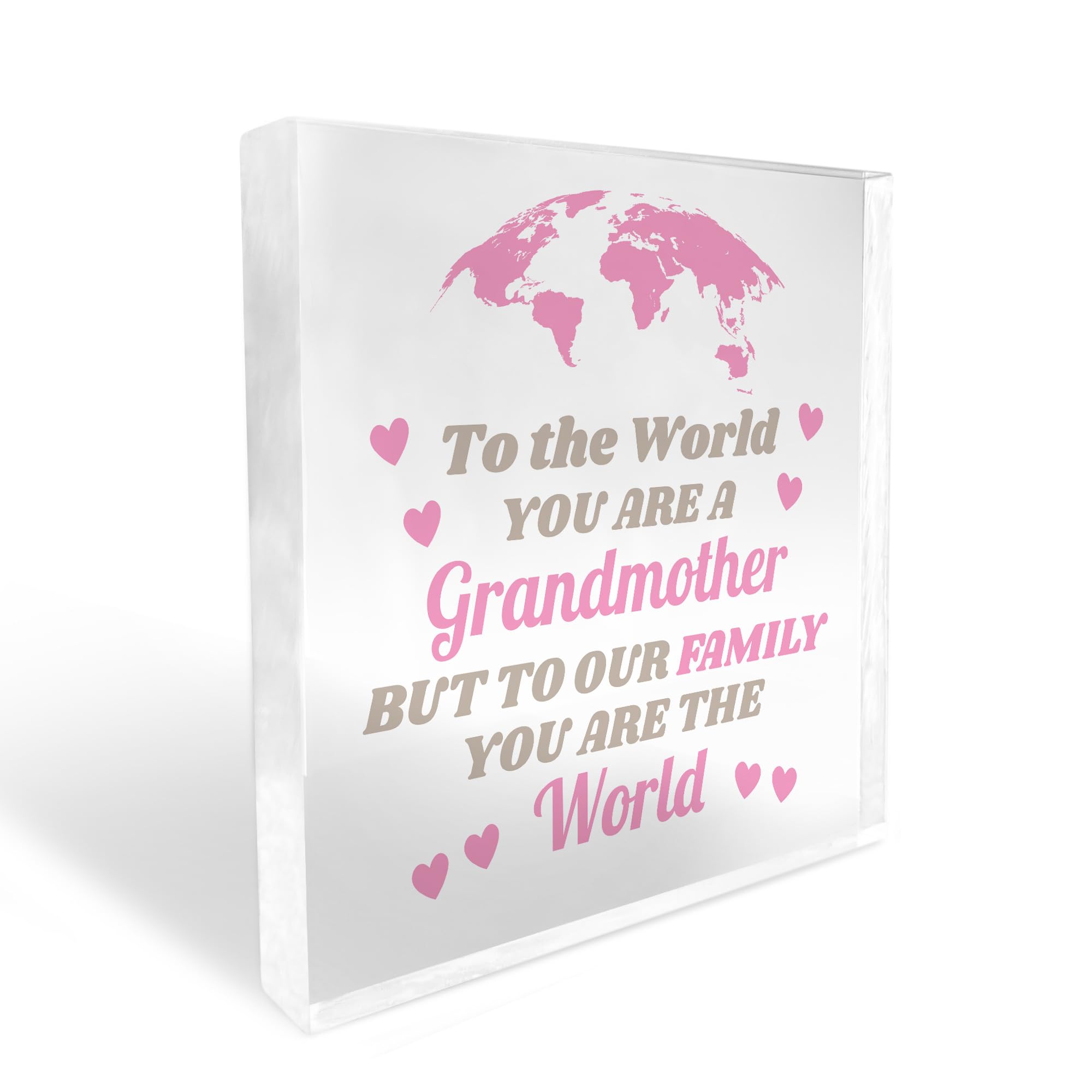 Red Ocean Grandma Birthday Gifts Grandma Gifts For Christmas Acrylic Block Grandma Gifts for Grandchildren Keepsake
