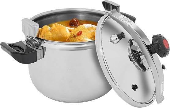 28Qt Stainless Steel Pressure Cooker, 50Kpa Pressure Stewing Pot Pressure Canners with Safety Lock, Commercial Olla de Presion, Induction Compatible