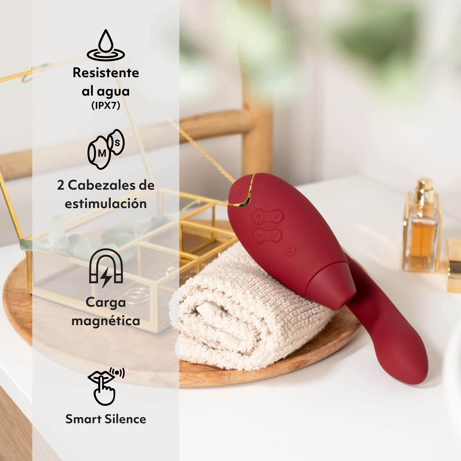 Womanizer Duo 2 Vibratore Succhia-Clitoride per Donna - Succhiatore clitorideo - Stimolazione Punto G - Smart Silence - Sex Toy Rabbit - 14 intensità di vibrazione e suzione - Impermeabile - Bordeaux