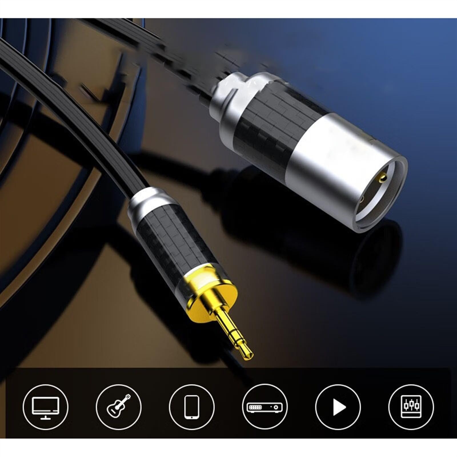 kabel audio instrumentu muzycznego 3,5 Mm Męski Kabel Kabel Nerwowy Z Miedzi Monokrystalicznej Komputer Telefon Komórkowy Mikser Wzmacniacz Gitara Elektryczna(2 meters)