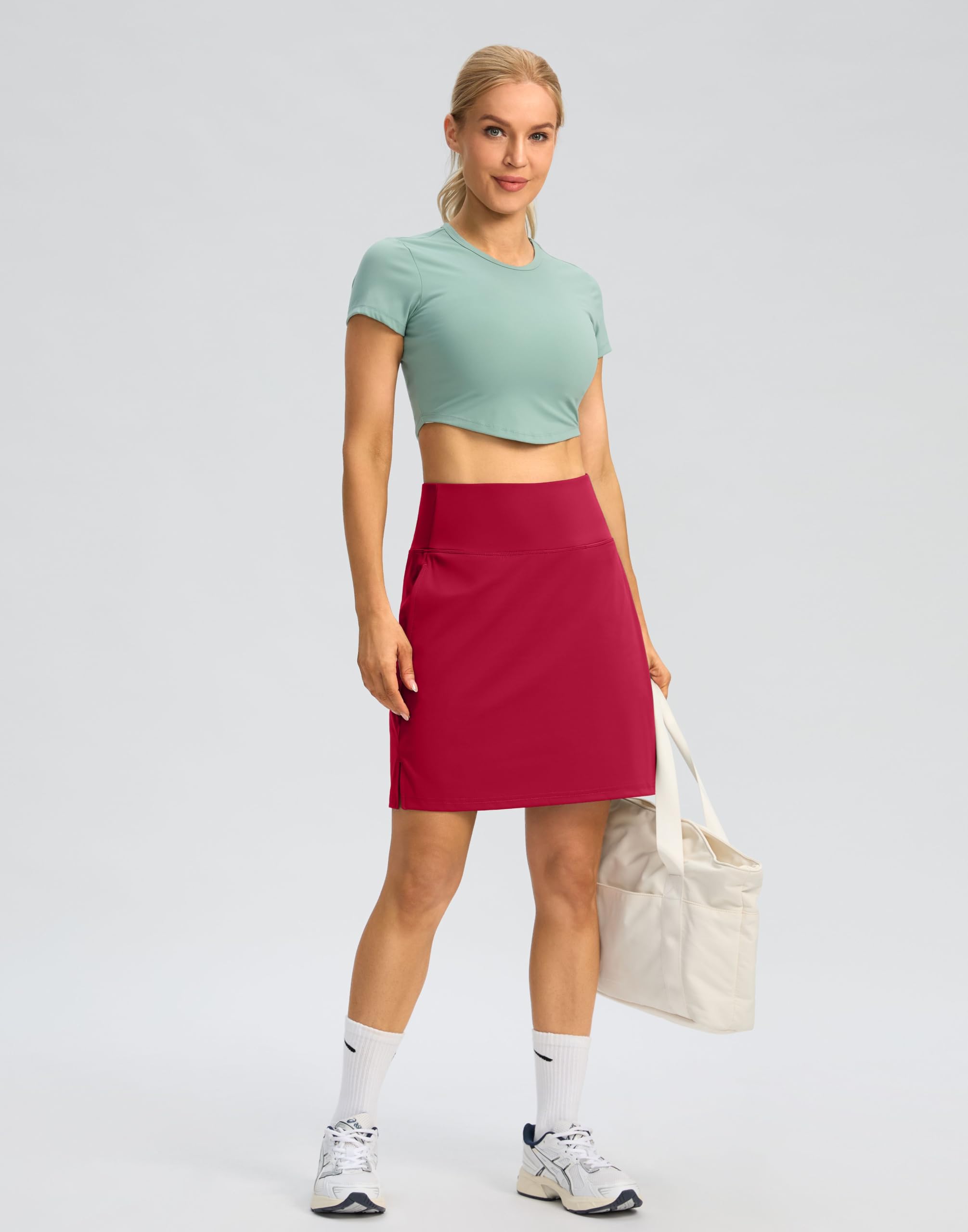 SANTINY - Falda de tenis deportiva de 45,7 cm para mujer, con 3 bolsillos, cintura alta, para viajes casuales de verano