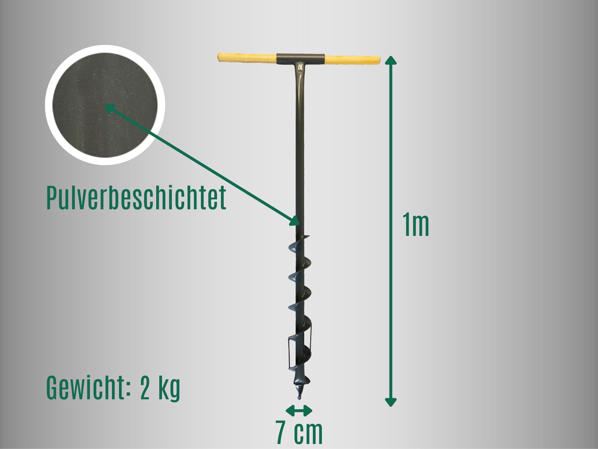 Berger + Schröter Erdlochbohrer 7 cm Pfostenbohrer 1 Stück
