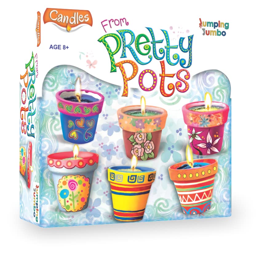 Jumping Jumbo Candles from Pretty Pots, DIY Candle Making Kit for Kids, Arts and Crafts for kids Activity Kit, For Beginners and children, 5 + year old girl/boy gifts| Paint