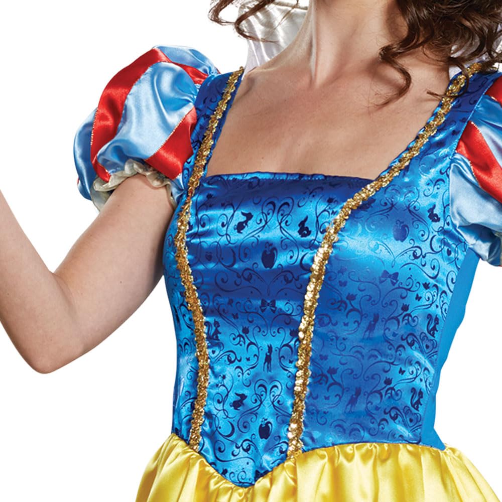 Disguise womens Snow White Costume, Official Disney Princess Snow White Deluxe Costume Dress