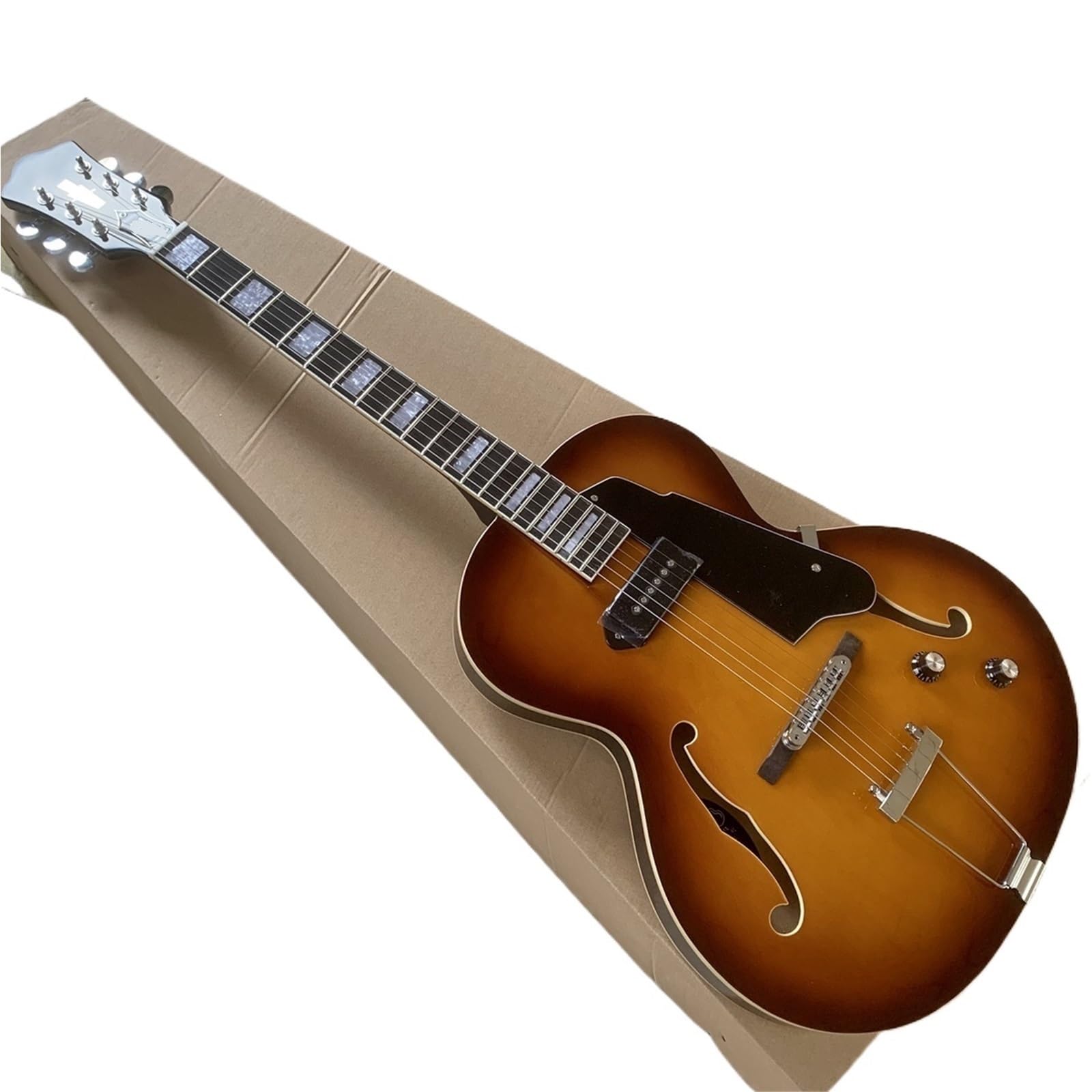 Electric Guitar Kits Original Full Hollow Barrel P90 Pickup Handmade F Hole Jazz Electric Guitar