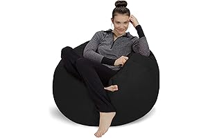 Sofa Sack Bean Bag Chair - Plush, Ultra Soft, Memory Foam, Black Sack Chair