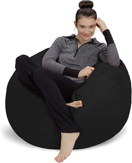 Sofa Sack – Plush, Ultra Soft Memory Foam Bean Bag Chair with Microsuede Cover – Stuffed Foam Filled Furniture and Accessories for Dorm Room – Charcoal 3′