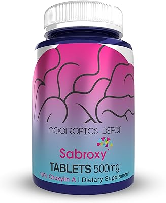 Nootropics Depot Sabroxy Tablets | 500mg | 30 Count | Minimum 10% Oroxylin-A | Oroxylum indicum | May Help Promote Focus & Motivation | May Help Promote Cognitive Function