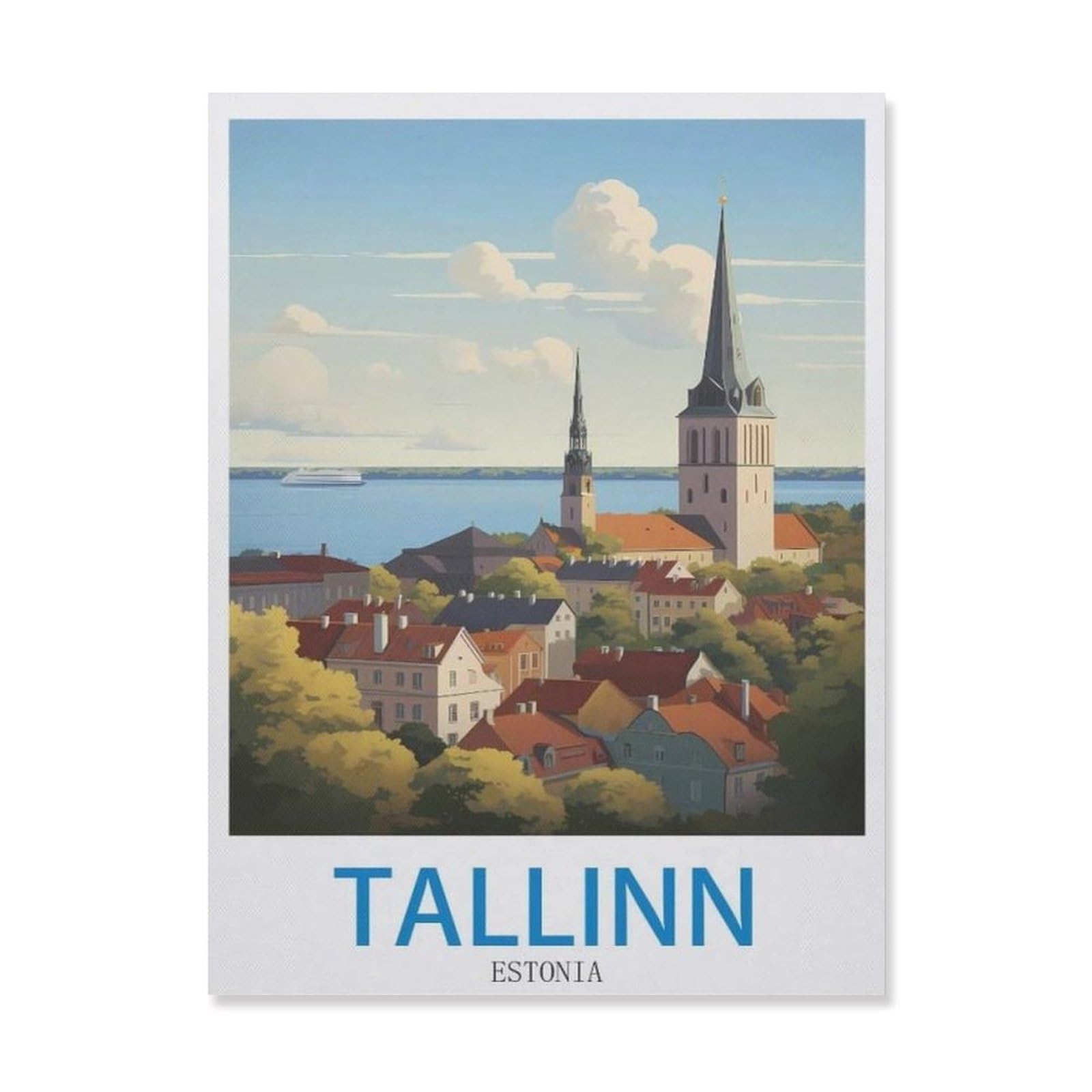 Tallinn Estonia，Funny Tin Sign Retro Metal Sign for Home Farm Toilet Restroom Washroom Wall Decor Gift(20x30cm）8x12 inch-EF89