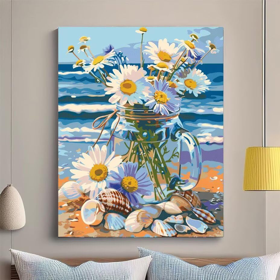 Point de croix moderne et mosaïque de diamants plage 70x90cm pour mur