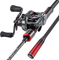 Vista 1 de Sougayilang Baitcasting Fishing Rod and Reel Combo, Medium 6'/7' Low Profile with SuperPolymer Handle Cast-Derecha-7'0''-Medium