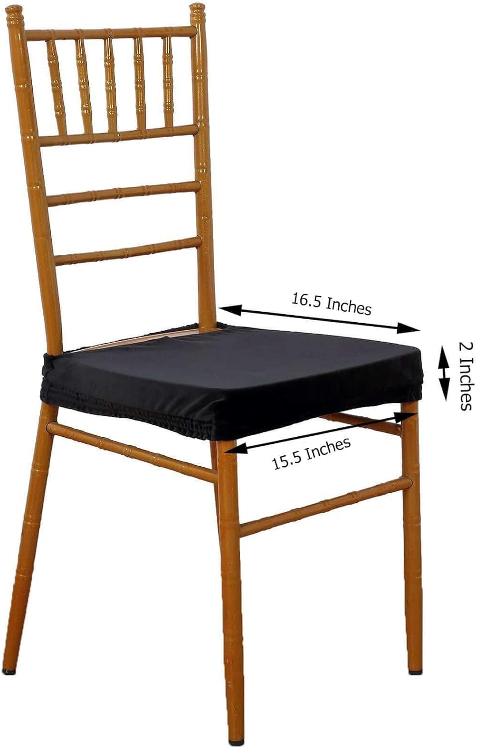 Black Velvet Stretchable Dining Chair Seat Cover with Ties