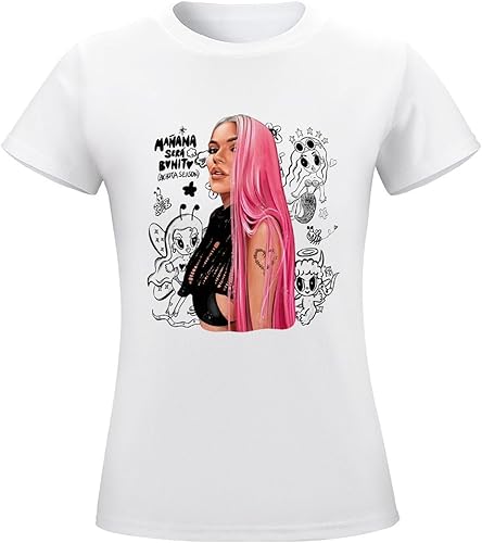 Miniatura 4 de Linda camiseta de manga corta para mujer, camiseta casual de cuello redondo, camisetas de algodón Y2K