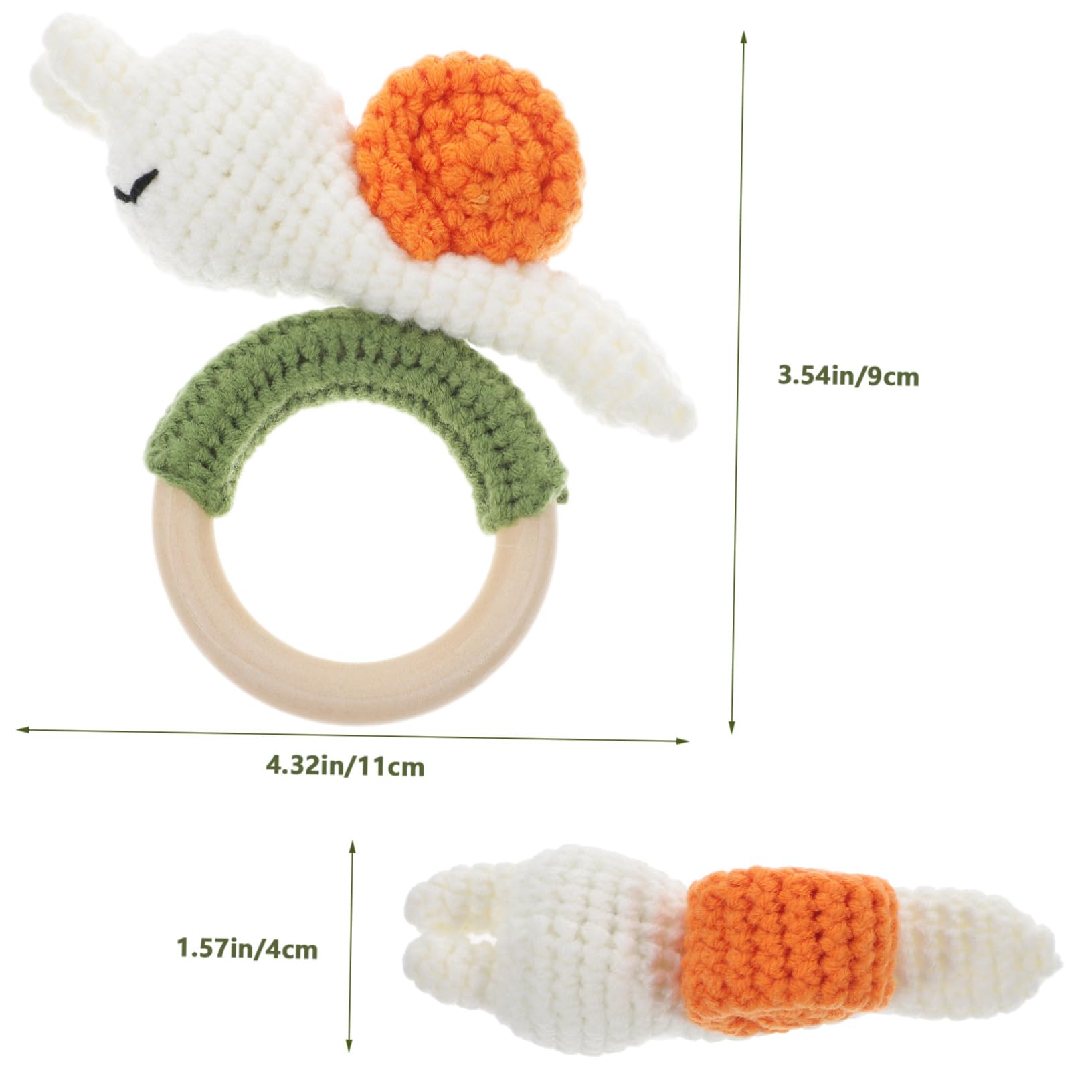 GLEAVI Creative Cartoon Snail Rattle Handheld Shaking Ring Plaything for Newborns Promotes Coordination and Parent Interaction