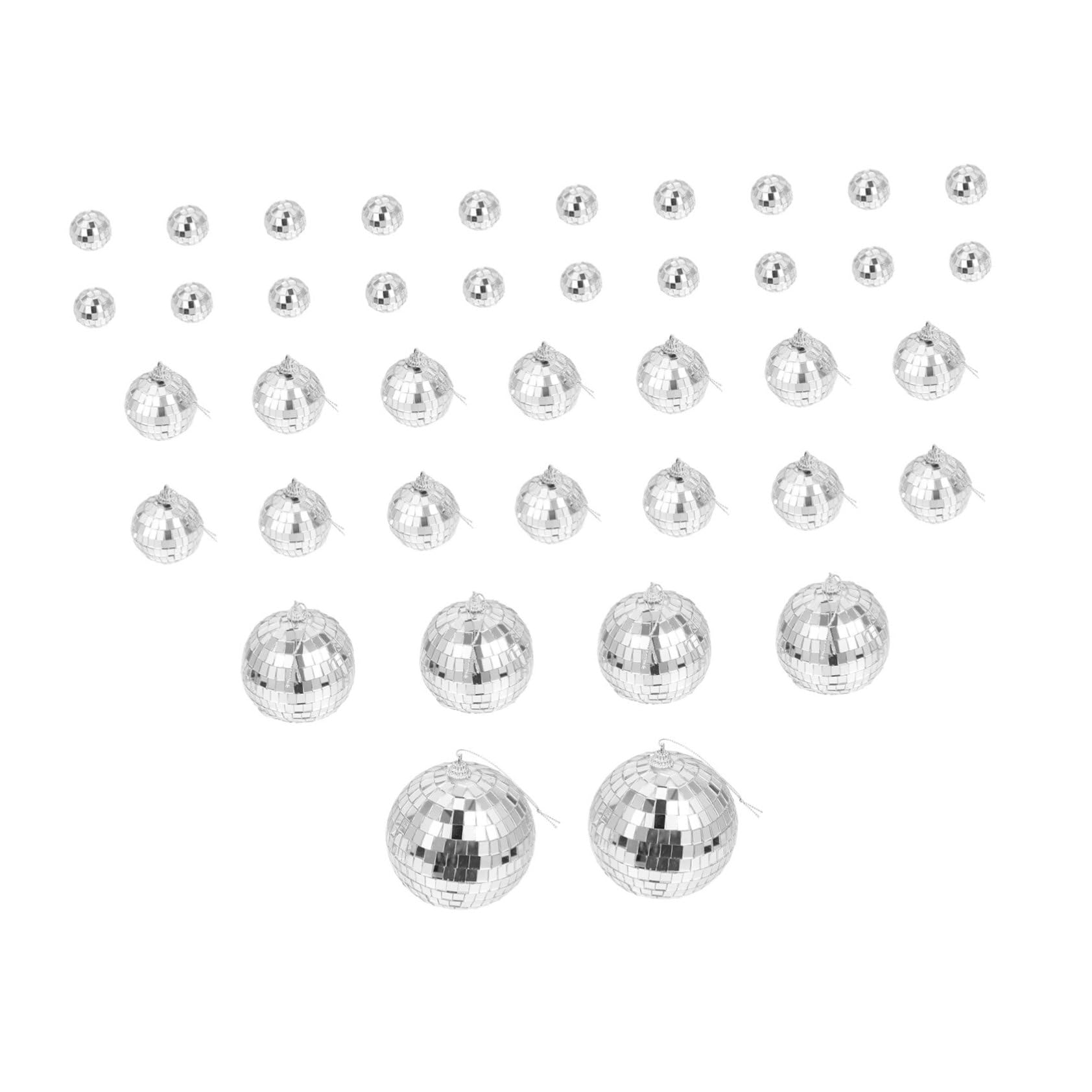 Cabilock 40pcs Glass Disco Mirror Balls Wedding Stage Ornament Cake Decorations Reflective Spheres for Parties Decor