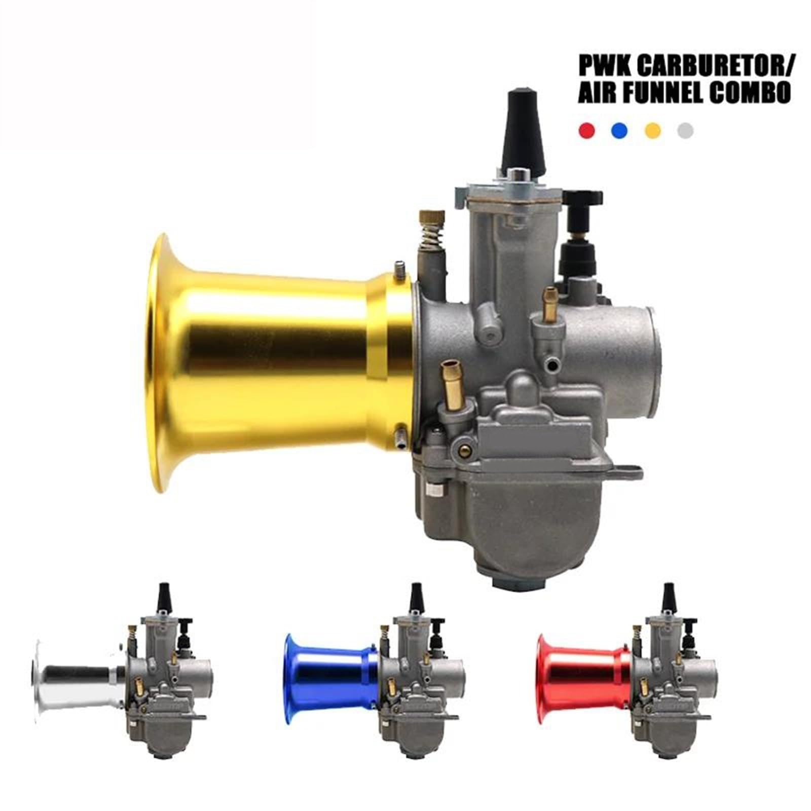 PWK Kit Carburatore 34 Mm Per Moto Da 250cc-350cc - Con Filtro Aria, Collettore E Getti - Per Pit Bike, Motocross, Enduro, ATV