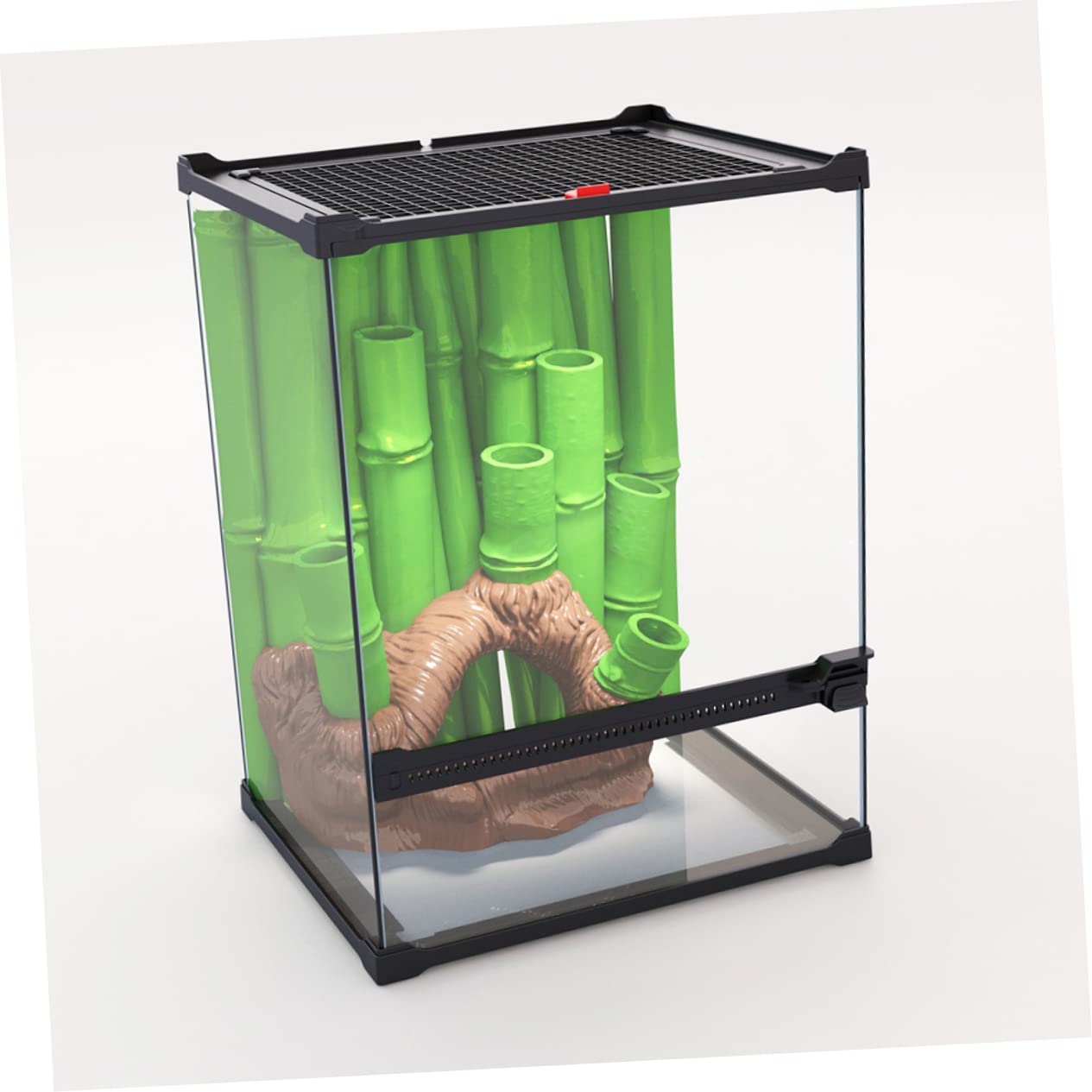 BESPORTBLE Rückwand für Aquarium mit 3D Bambus Hintergrund und Harzhöhle für Aquarium Künstliche Pflanze für Aquarien Realistische Fischversteckhöhle zur Zufällige Farbe