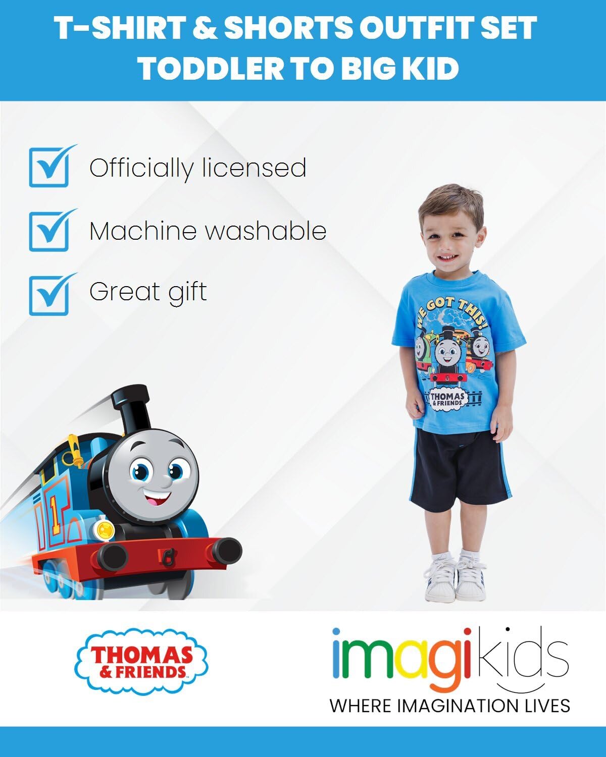 Thomas & Friends Tank Engine Graphic T-Shirt and Shorts Outfit Set Infant to Big Kid
