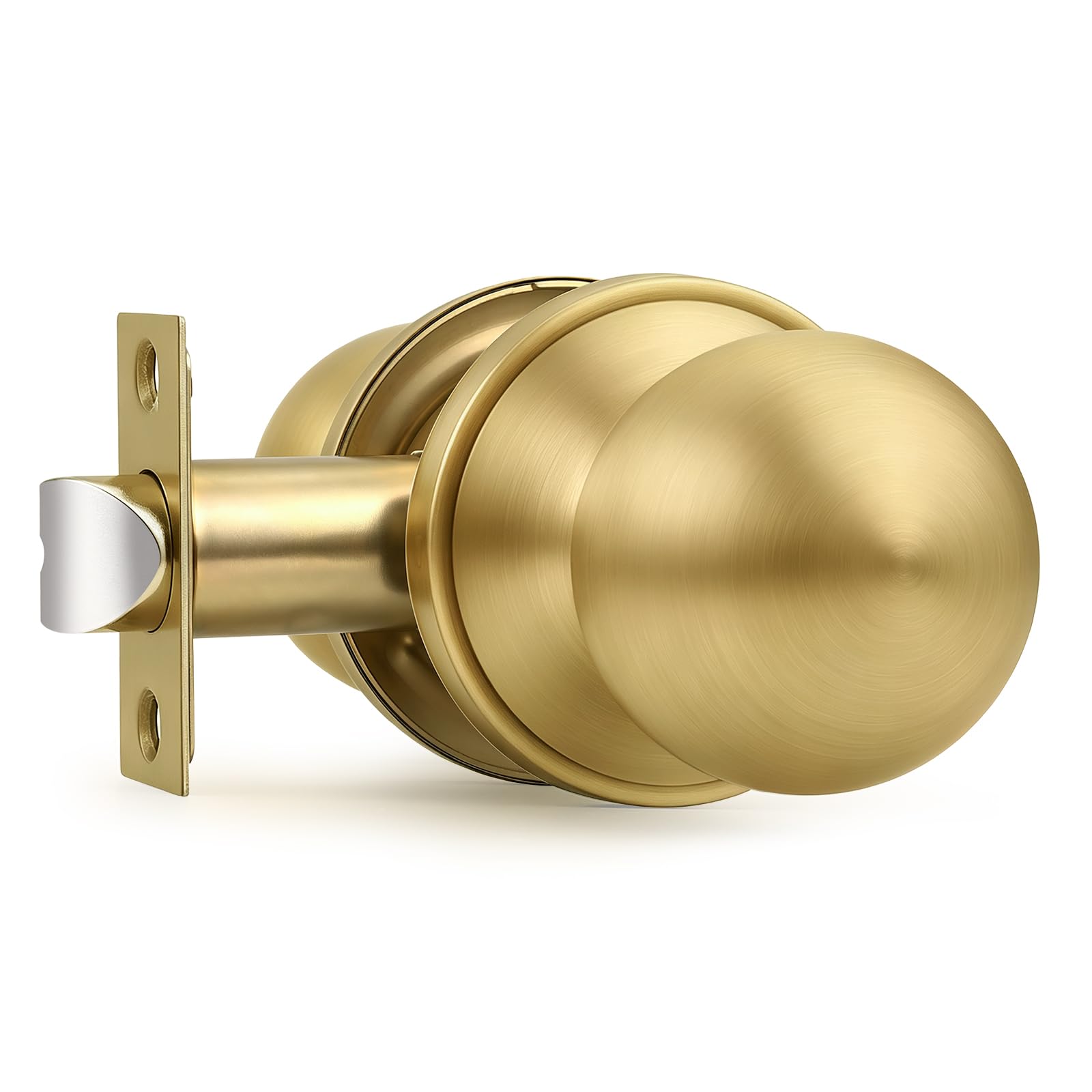Brushed Nickel Door Knobs - Keyless Passage Locks -24