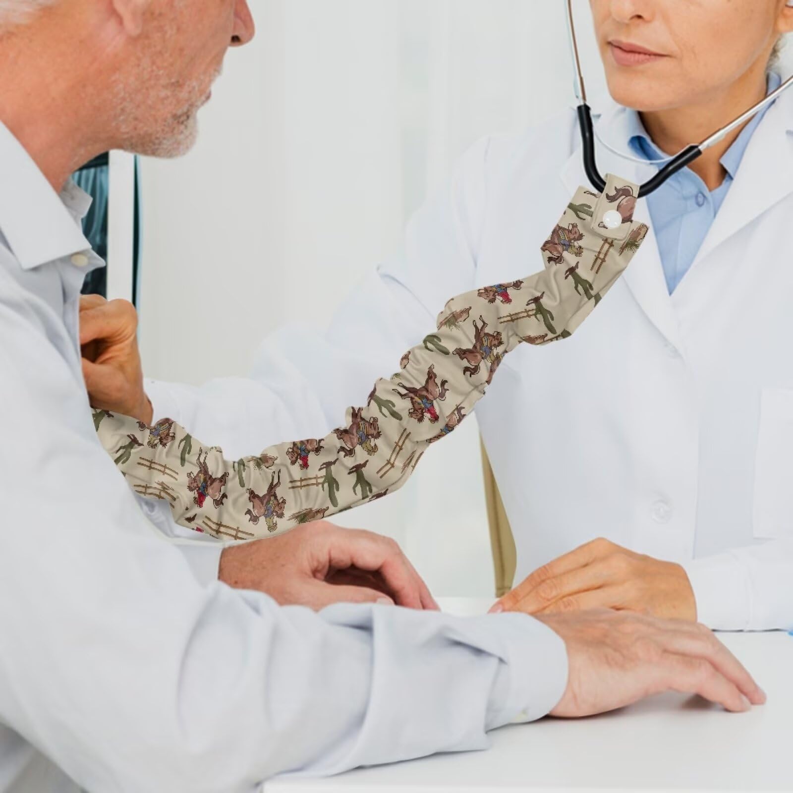 Uorisanigo Stethoscope Cover Sleeve Stethoscope Accessories Western Cowboy Nurse 2 Pcs Stretchy Stethoscope Cover Scrunchie Stethoscope Protective Cover Doctor Gifts for Male