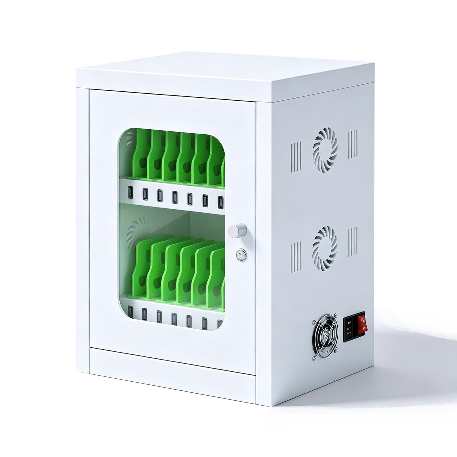 USB Charging Cabinet with Lock, Secure Station for School & Office