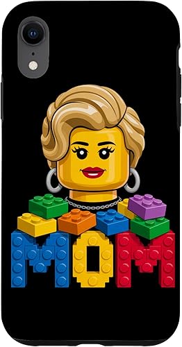 Family Mom Master Builder Building Bricks Blocks Mothers Day Case for iPhone XR