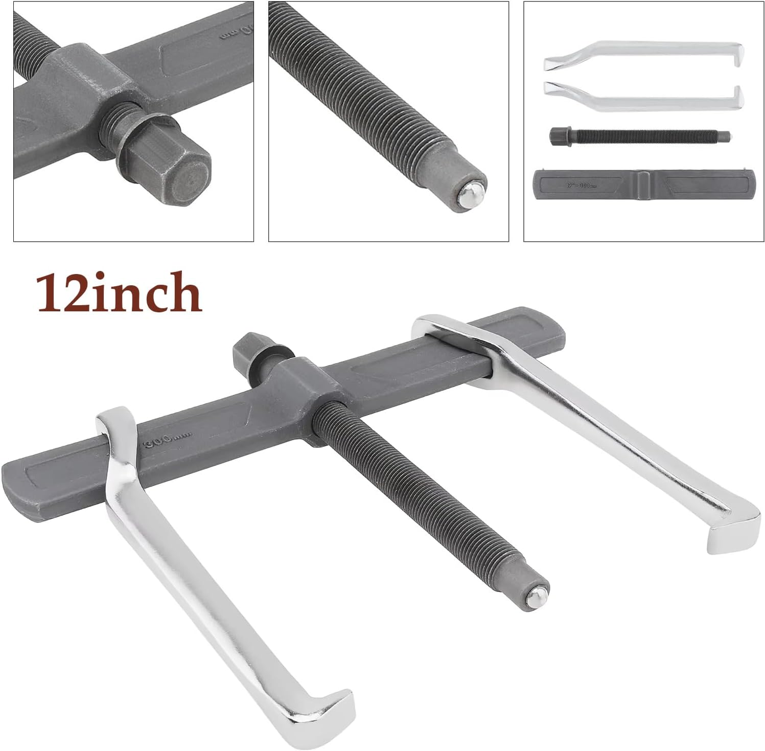 2-Jaw Gear Puller 12 inches 2 Claw Gears Puller for Removal of Pulley Flywheel Bearing & Gears Removal Tool for External Internal Pulling, Puller Tool Separate Lifting Device