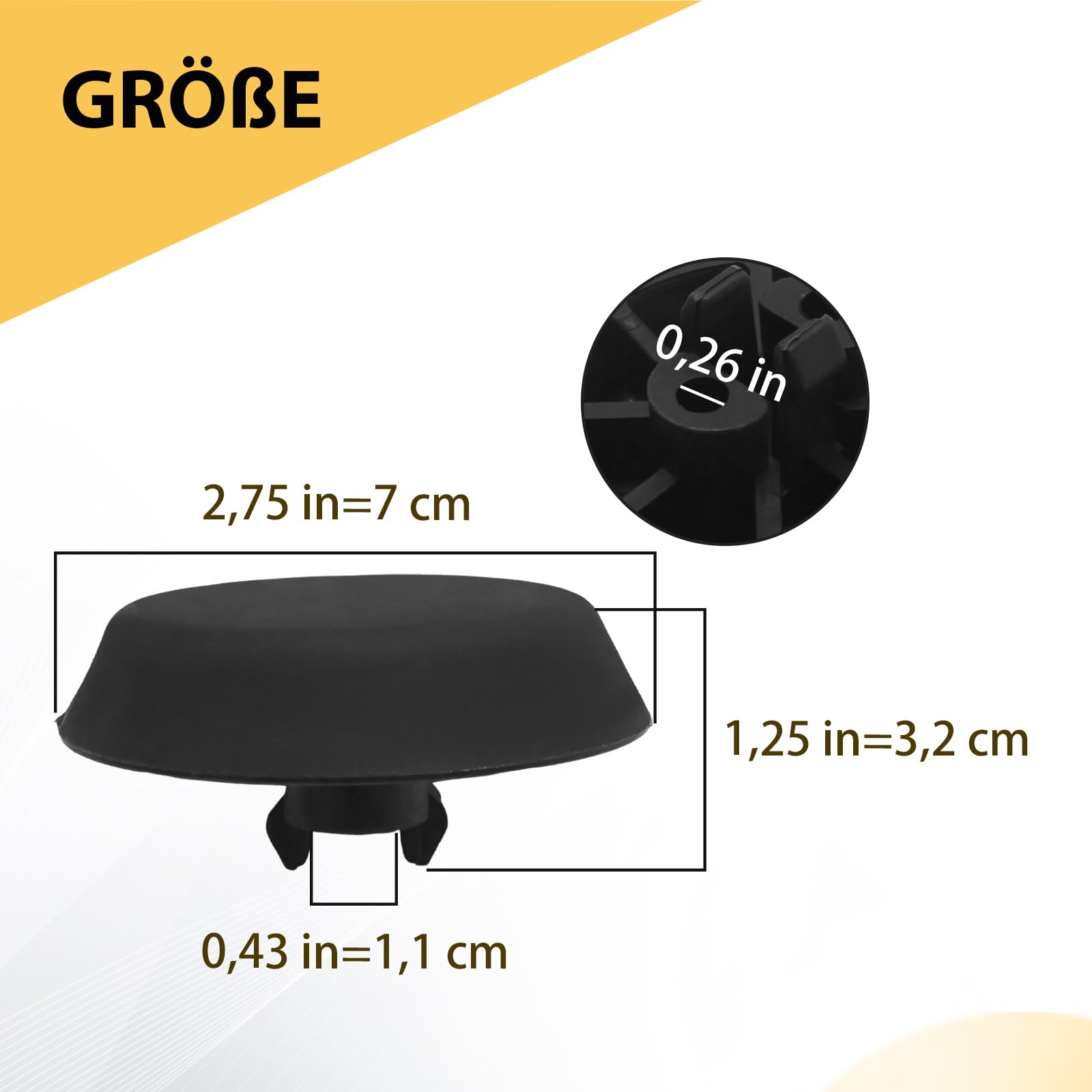 4 pezzi 51711960752 inserto per cric in plastica, tappi di sostegno per BMW Serie 3 E36 320i, ricambio per BMW Serie 3 E36 318i Cabriolet, sostituisce 1960752 (4 pezzi)