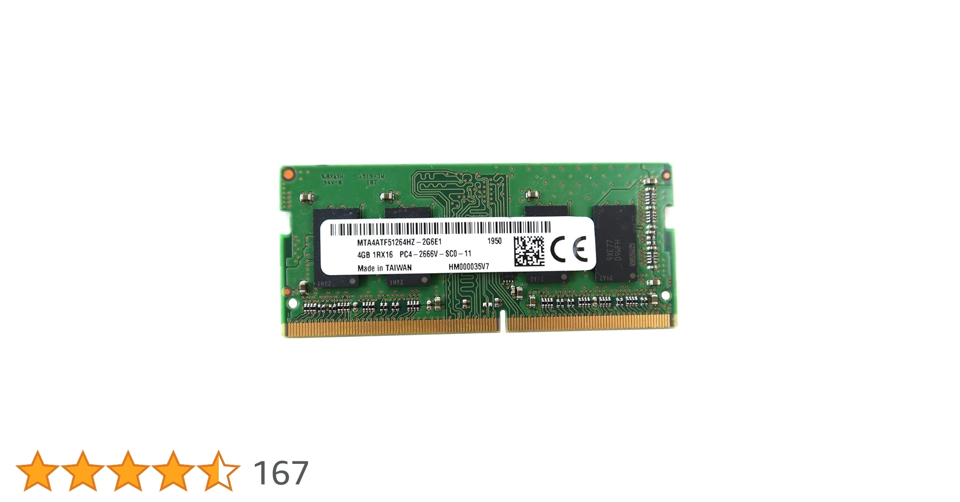 Micron MTA4ATF51264HZ-2G6E1 Non ECC PC4-2666V 4GB DDR4 at 2666MHz 260pin SDRAM SODIMM Single Kit Laptop Memory - OEM Micron MTA4ATF51264HZ-2G6E1 Non ECC PC4-2666V 4GB DDR4 at 2666MHz 260pin SDRAM SODIMM Single Kit Laptop Memory - OEM