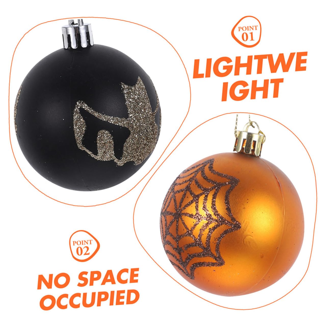 BESPORTBLE 36pezzi Decorazioni Halloween Palline di Plastica Tema Teschio di Zucca Strega per Interni Esterni Festa Casa Giardino