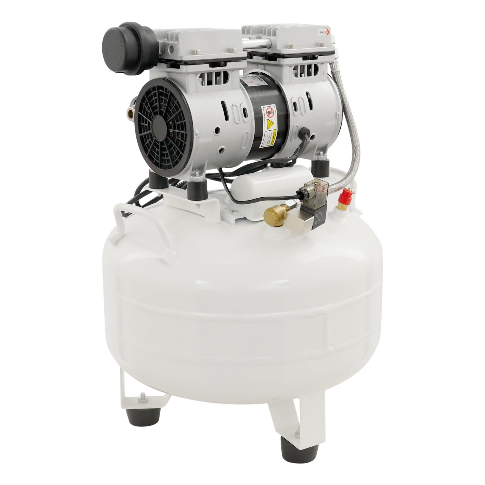 Flüsterkompressor 65dB leise ölfrei Druckluft Kompressor 8 Bar 30L Kessel mit Druckminderer & Wasserabscheider, für Hausreparaturen, Reinigung, Lackierung, & Zahnmedizin