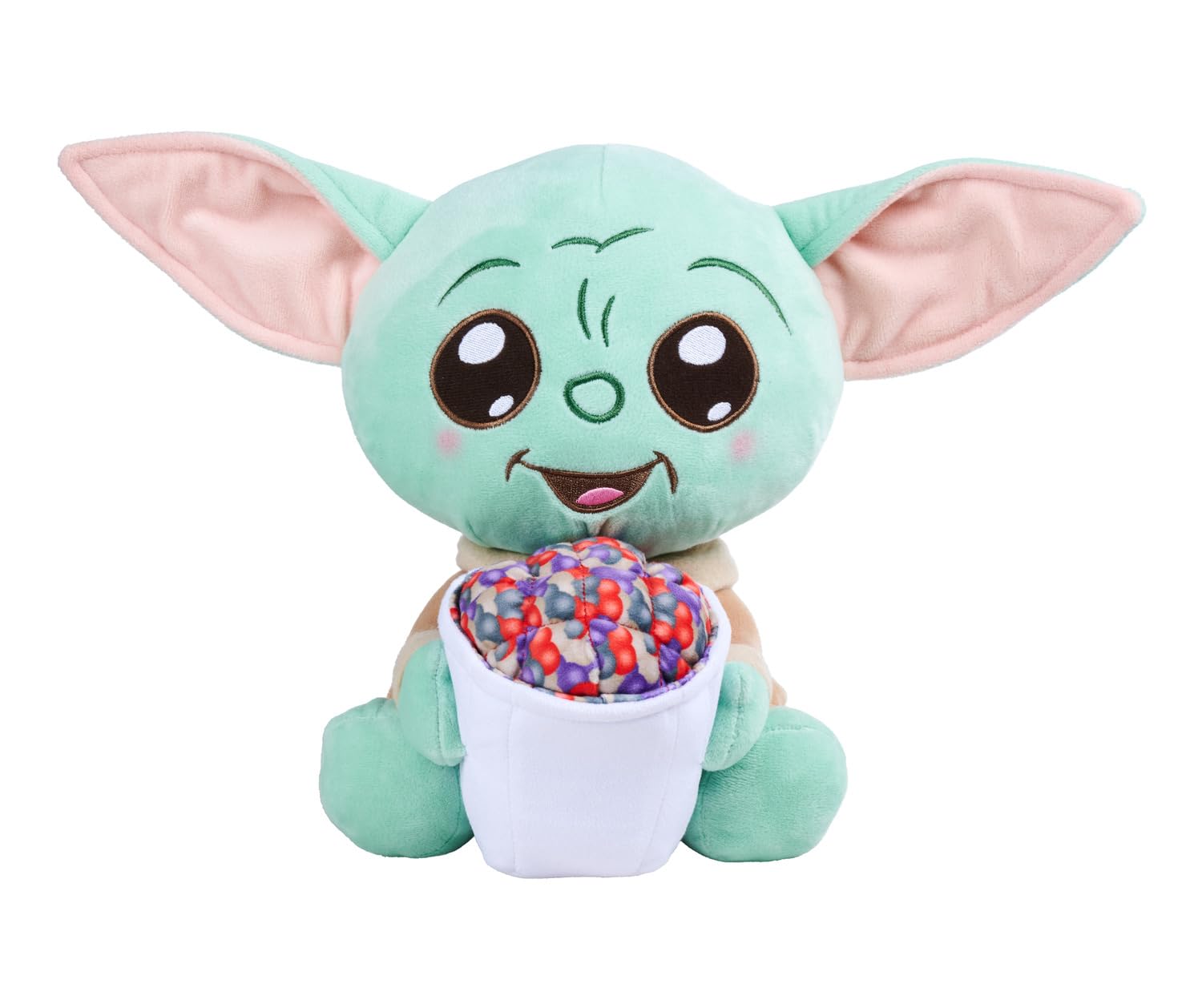 Disney Star Wars The Mandalorian & Grogu mit Popcorn 25 cm – Kuscheltier Sammlercharakter zum Spielen und Sammeln, weicher Stoff, detailreiches Design, Fanartikel für Kinder und Fans, ab 0 Monate