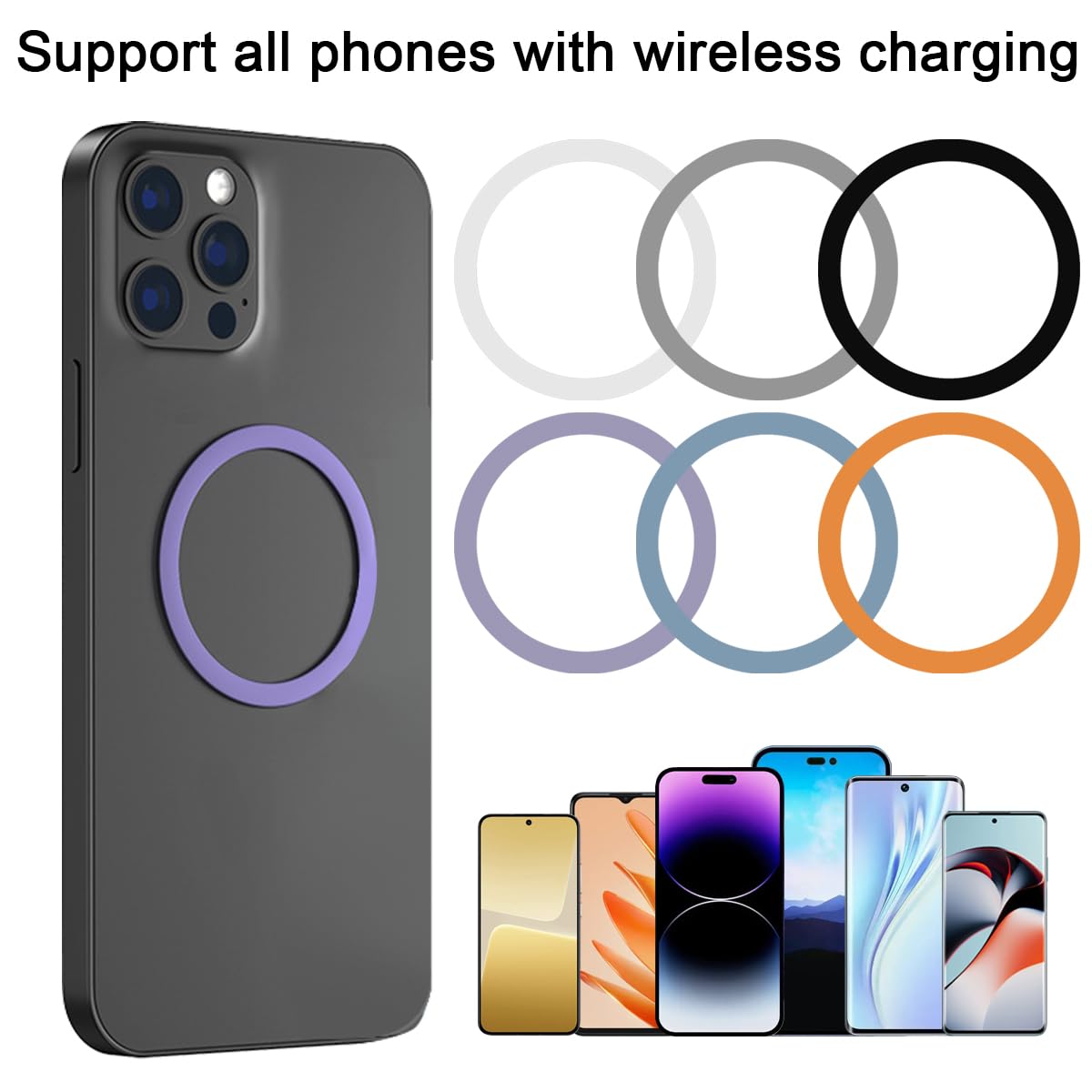 Anelli Magnetici In Metallo Per Ricarica Wireless – 10 Pezzi Ultra Sottili Con Adesivo, Compatibili Con Auto E MagSafe, Per La Maggior Parte Degli Smartphone - 6