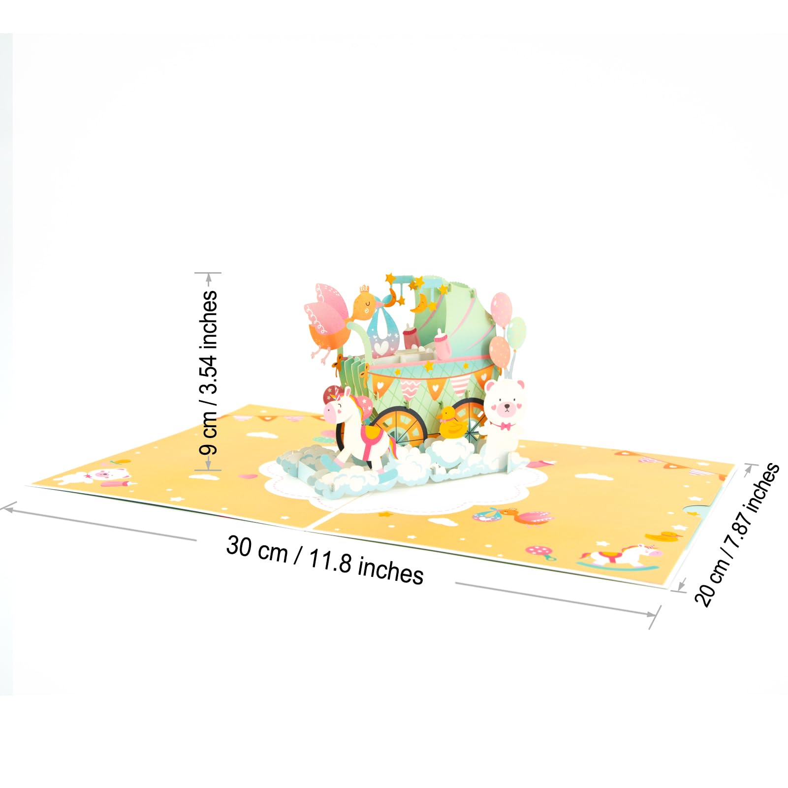 Fassory 3D Pop-up Baby Shower Card Neutral, Unisex Baby Shower Card for Boys Girls (Neutral Baby Shower) - Image 3