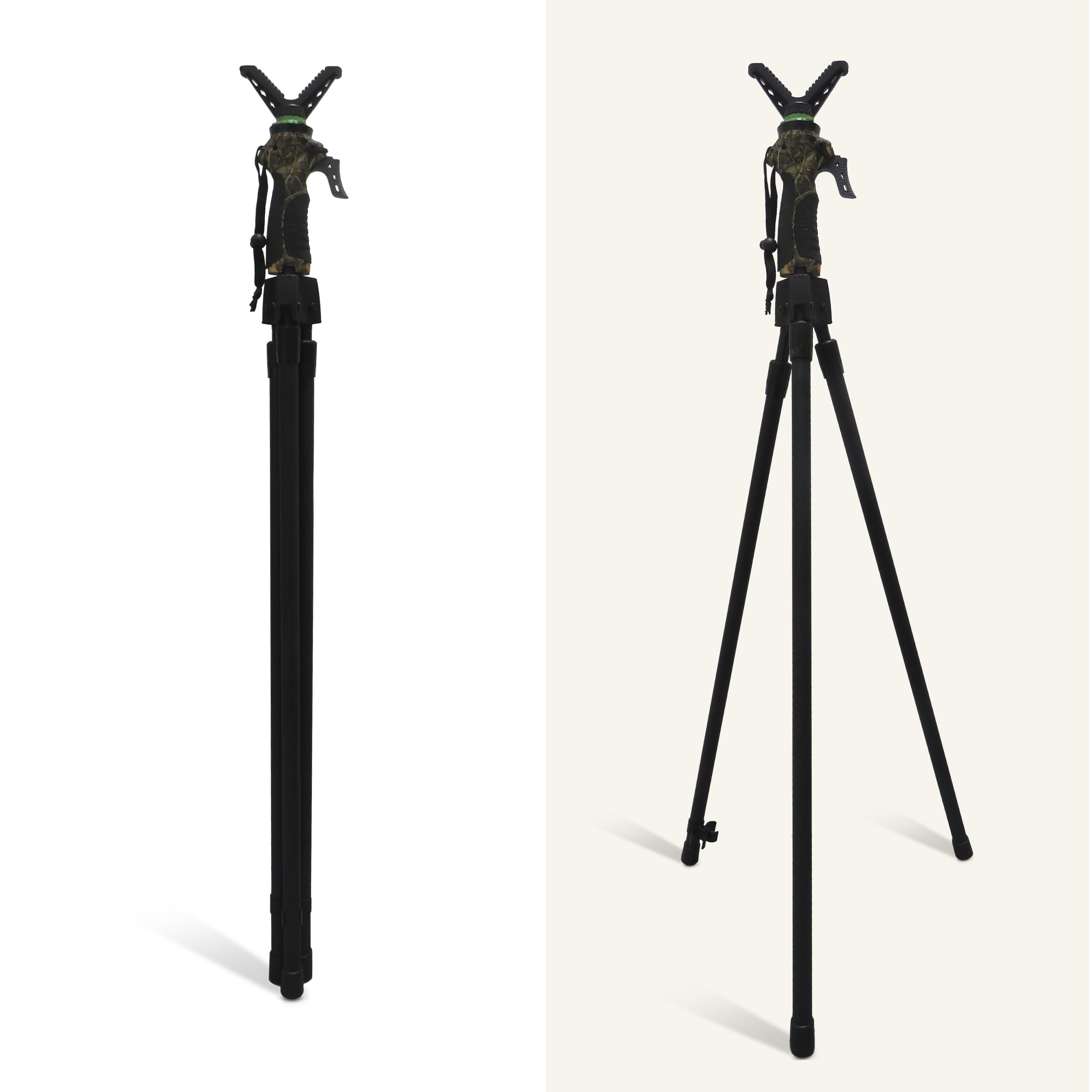 Royal Hunter® - Zielstock für Jäger - Tripod Dreibein GEN 3 – V-Joke Gewehrauflage - Pirschstock und Schießstock für perfekte Balance für präzises Zielen- stufenlos verstellbar von 100cm bis 160cm