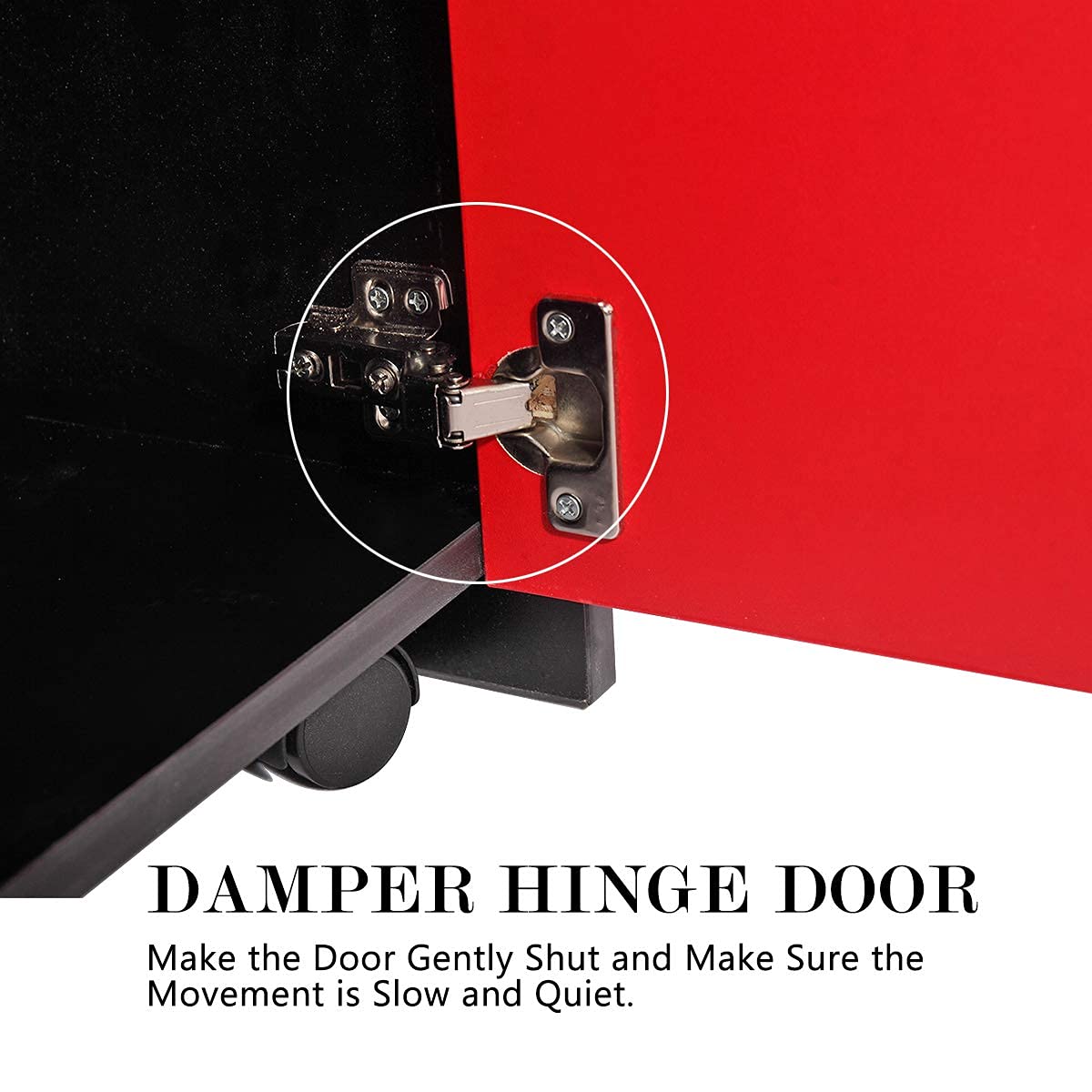 Salon Station Beauty Salon Storage Cabinet Trolley Rolling Stylist Equipment Barber Shop Furniture Organizer with 2 Storage Drawers, 2 Lockable Wheels and Hairdryer Holders, Red : Beauty & Personal Care