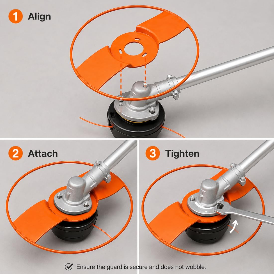 Protection de Débroussailleuse pour STIHL FS 361 C-EM, Anneau Anti-Projections avec Protection de Tête de Coupe et Barrière Contre Les Pierres
