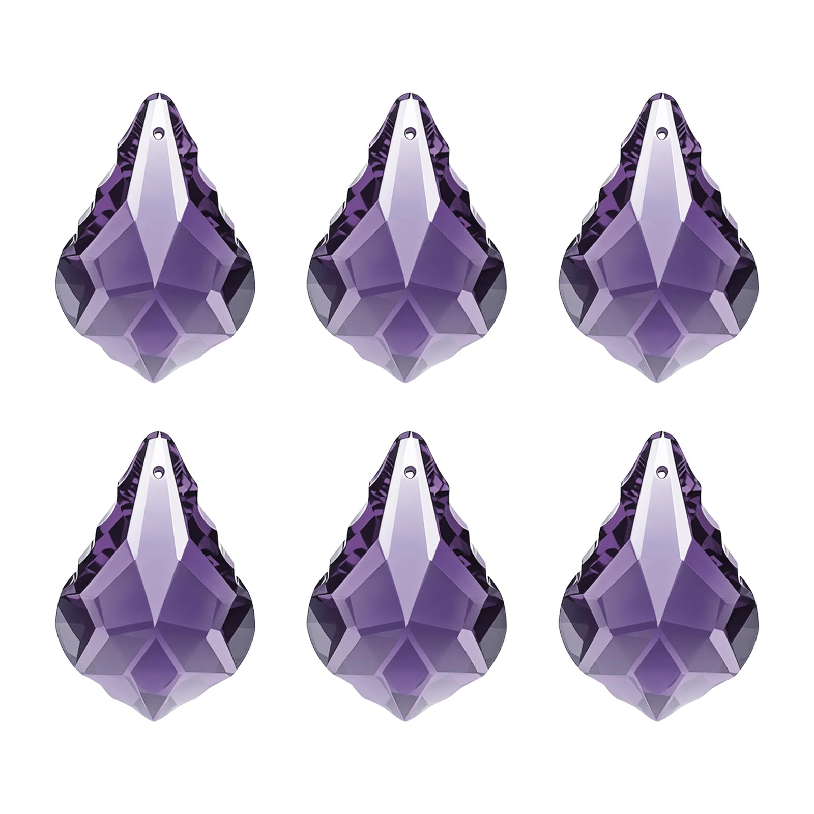 Lustre en cristal K9 avec pendentifs violets en forme de goutte d'eau pour lampe suspendue