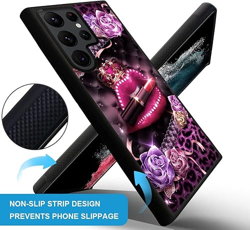 Miniatura 7 de ZHEGAILIAN Funda compatible con Samsung Galaxy S22 Ultra, fundas para Galaxy S22 Ultra de rosas rojas para niñas, absorción de impactos funda