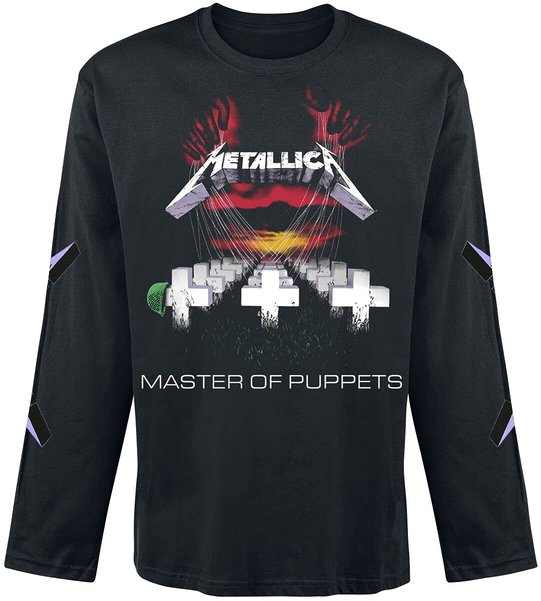 Metallica Master Of Puppets Uomo Maglia Maniche Lunghe Nero M 100% Cotone Regular-image